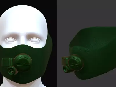 Gas mask respirator futuristic fantasy plastic Low-poly  Low-poly 3D model