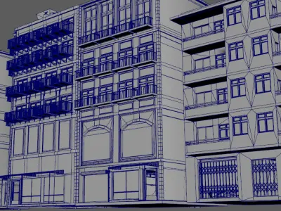 Realistic Red Brick House Architecture Low-poly 3D model