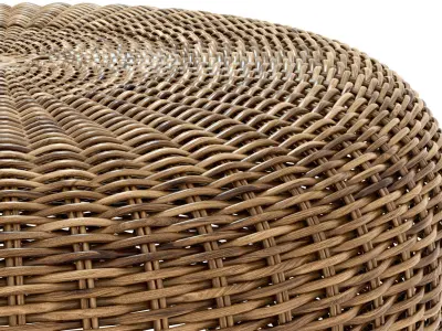 Round rattan pouf california 3D model