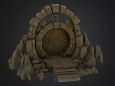 Swirling Dungeon Gate Low-poly 3D model