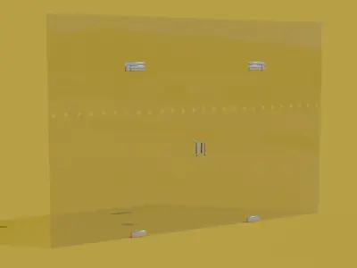 Glass door Low-poly 3D model