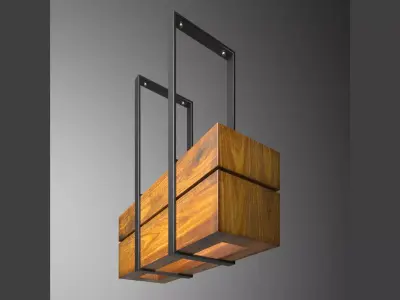 wooden light small Free 3D model