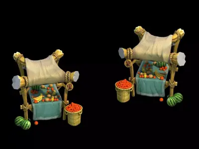 City - Premium Fruit Stand 3D model