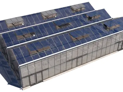 Greenhouse with two windows Low-poly 3D model