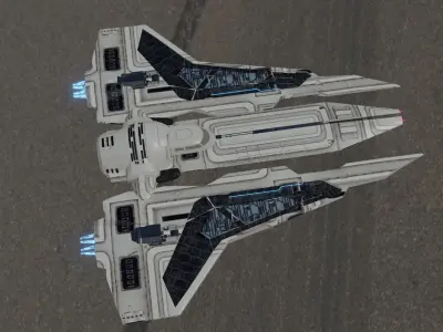 komrk-class fighter mandalorian 3 low poly Low-poly 3D model