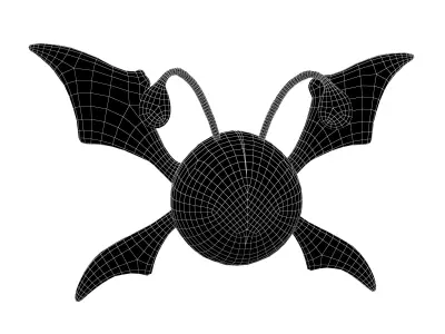 Abstract Elf Bat Character v2 002 Low-poly 3D model