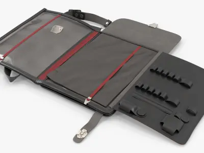  Office Organizer Shoulder Bag Opened Black 