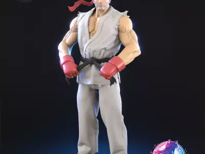 Ryu Street Fighter Statue Figurine stl printable 3D print model