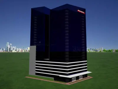Office Tower II Low-poly 3D model