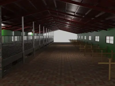 Horse Stable Low-poly 3D model