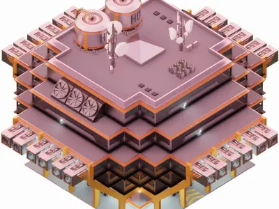 Sci-fi Laboratory block 002  3D model