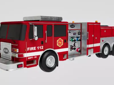 E-One Fire Truck Low-poly 3D model