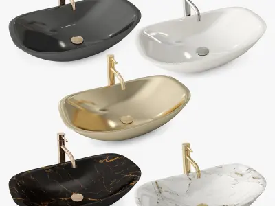 Washbasin Royal with a mixer Lungo High 3D model