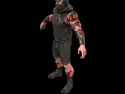 desert warrior Low-poly 3D model