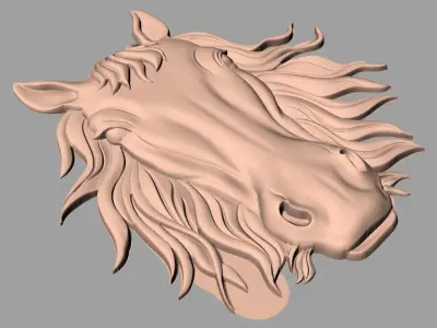 Horse 3D relief model STL format file for CNC carving E658 3D model