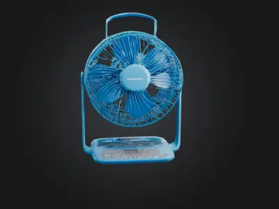 Portable fan Low-poly 3D model