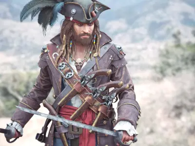  Pirate PBR Rigged 3D Character Unity 