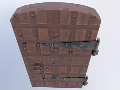 Old Wood Door Low-poly 3D model