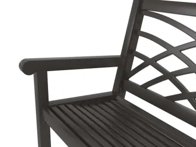 Du mor metal street bench in dark grey finish 3D model