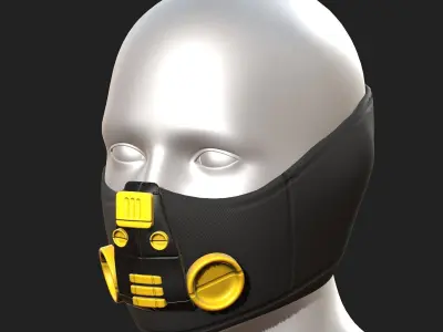 Gas mask helmet scifi futuristic  Low-poly 3D model