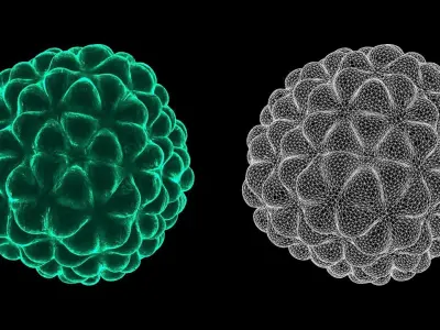 Pack of 24 Alien Virus Bacteria Macrophage Sci Fi Collection 3D model