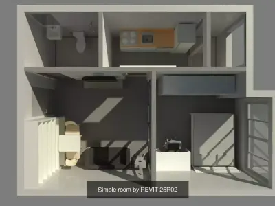 Apartment rooms by REVIT 3D Model Pack