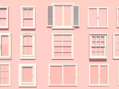Windows collection white 3D model