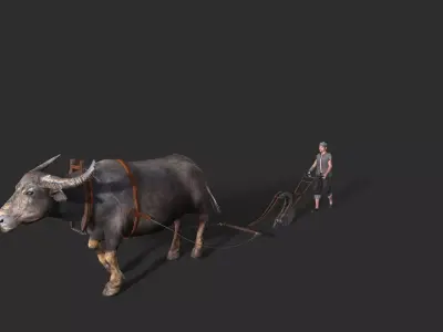 farmer avatar Low-poly 3D model