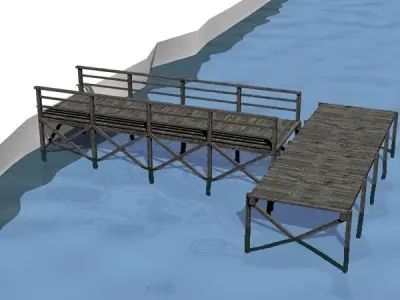 Dock 06 Low-poly 3D model