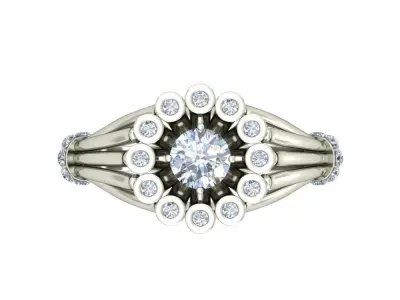 Women Wedding Engagement Ring 3D print model 5