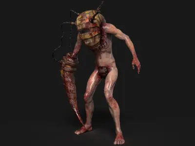 Sci-fi Cyber Victim 1 Low-poly 3D model