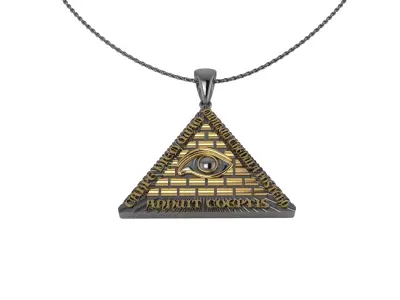 Pyramid Pendant with Eyes 3D print model