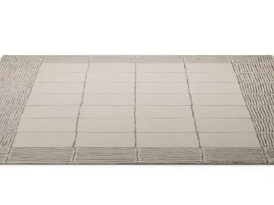 Modern Minimalist High-Contrast FRA Cream and Black Area Rug Low-poly 3D model