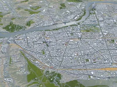 Lanzhou Gansu China 75km Low-poly 3D model
