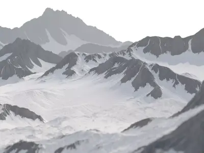 Snowy Mountain Low-poly 3D model