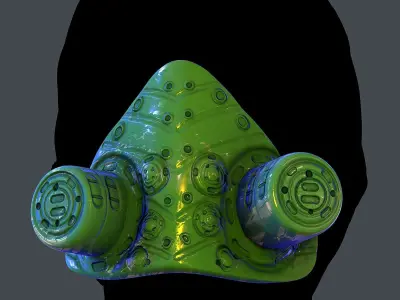 Gas mask helmet 3d model scifi Low-poly Low-poly 3D model Low-poly 3D model 87