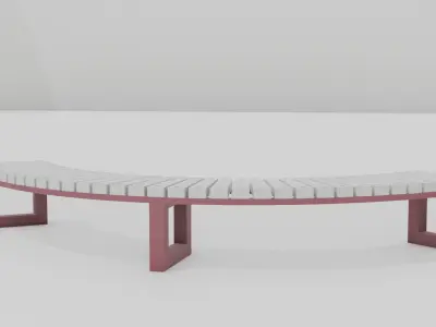 Outdoor Wooden Bench 10 Low-poly 3D model