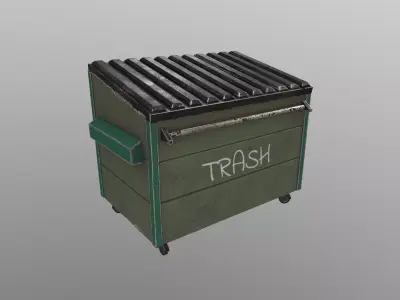  Sci-Fi Garbage Dumpster  Low-poly 3D model