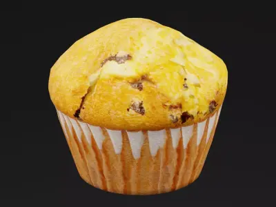 Blueberry Muffins Low-poly 3D model