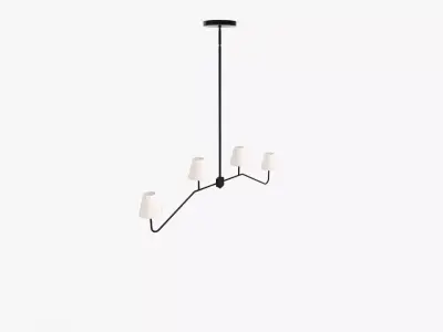 Crystorama Keenan Four Light Black Forged Chandelier 3D model