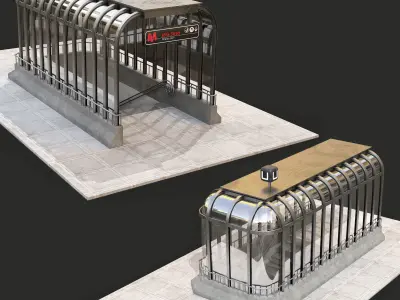 Metro Entrance 01 Low-poly 3D model