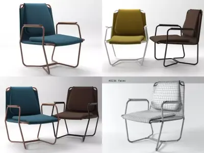Casta four different chairs 3D model