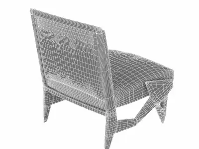 Important and Unique Ico Parisi Lounge Chair 3d model 3D model