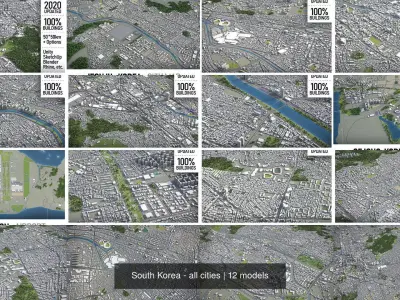 South Korea - all cities 3D Model Pack