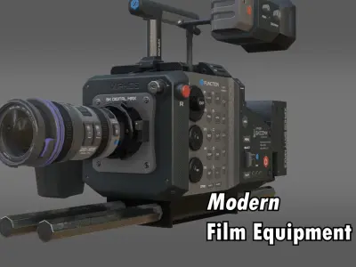 Lights Cameras and Action Blockbuster Movie Set Low-poly 3D model