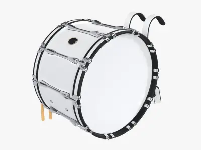Marching Bass Drum with Carrier 3D model