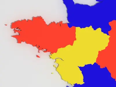 Map of France Low-poly 3D model