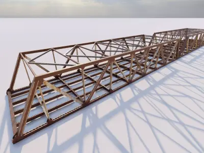Structural engineering of Metal bridge structure 3D model 2
