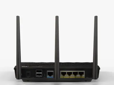 Asus RT-AC66U Dual-Band Wireless-AC1750 Gigabit router Low-poly 3D model