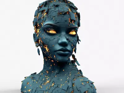 Cybernetic Humanoid  Low-poly 3D model